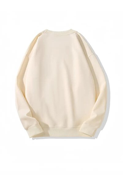 Revasser Unisex Kadın/Erkek To Shine Özel Baskılı Rnkli Oversize Bisiklet Yaka Sweatshirt