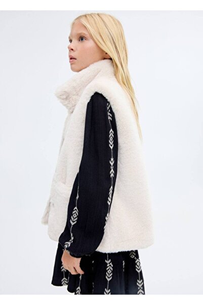 MANGO Kids Kürk görünümlü yelek