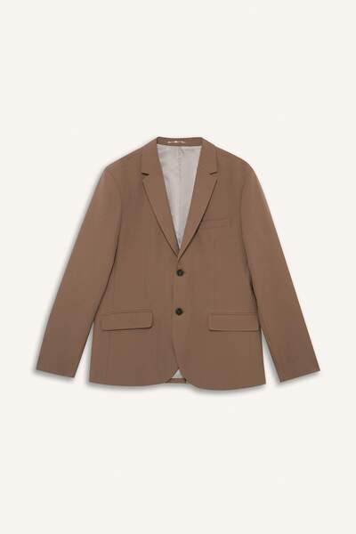 DeFacto Slim Fit Slim Fit Twill Buttoned Blazer Jacket F7232Ax25Au