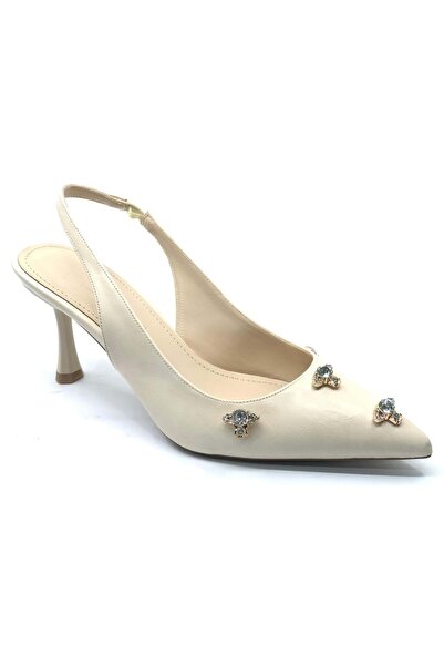 Kocamanlar Ayakkabı Feles open back stone detailed stiletto women's shoes ten