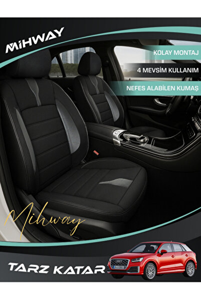 Mihway غطاء مقعد BETELGEUSE باللون الأسود لسيارة أودي Q2 مجموعة كاملة