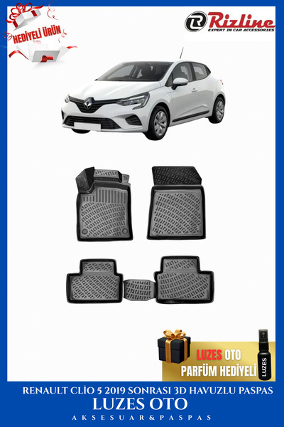 Rizline Renault Clio 5 3D Havuzlu Paspas 2019-2020-2021-2022-2023-2024-2025
