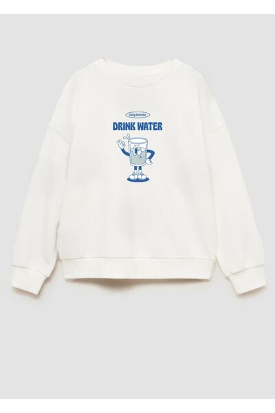 Monila Unisex Baskılı 3 İplik Kumaş Bisiklet Yaka Sweatshirt