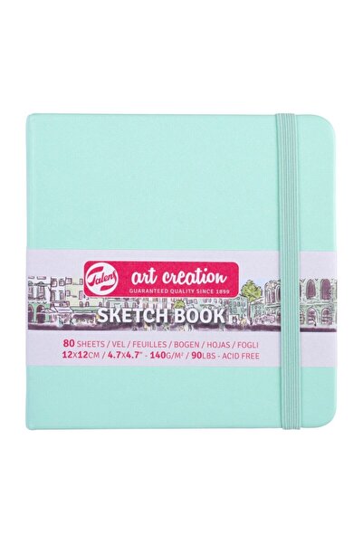Talens دفتر رسم بغلاف مقوى مقاس 12 × 12 سم. 140 جرام. 80 ي. الباستيل النعناع ...