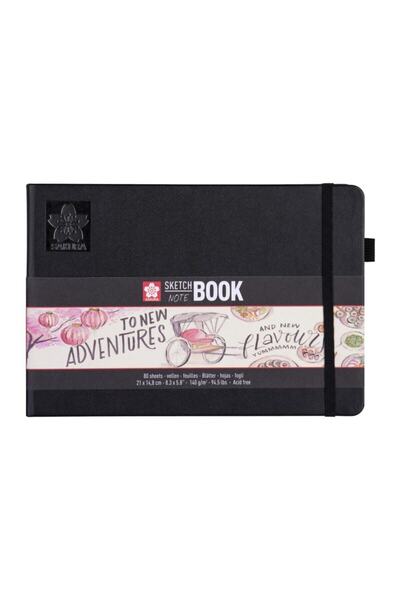 Sakura دفتر رسم بغطاء صلب دفتر رسم ورق عاجي 15x21 سم140 جرام80 ورقة