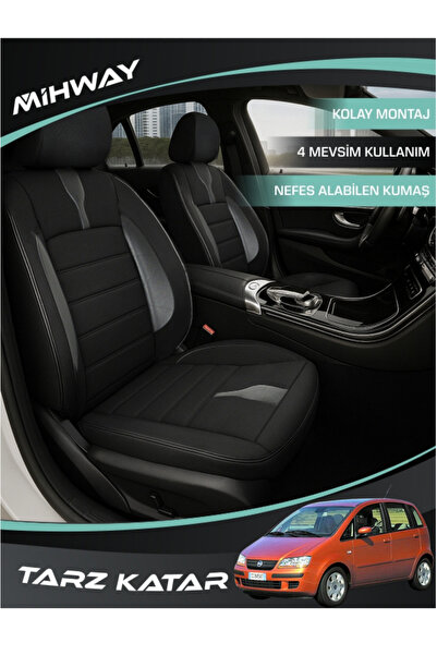 Mihway غطاء مقعد سيارة فيات إيديا من سلسلة BETELGEUSE باللون الأسود، مجموعة ك...