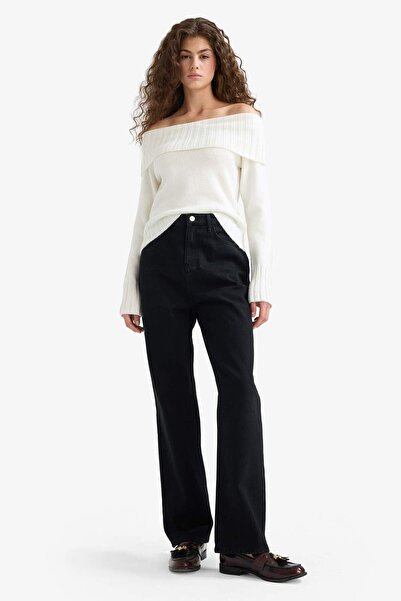 DeFacto Slim Fit Slim Fit Open Shoulder Knitwear Sweater E8345Ax25Wn