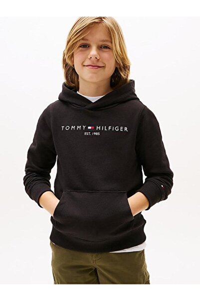 Tommy Hilfiger UNISEX ESSENTIAL LOGO HOODIE MADE OF PURE COTTON