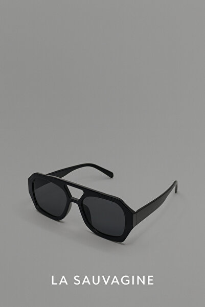 La sauvagine Black Oversize Women's Sunglasses – Geometric Frame