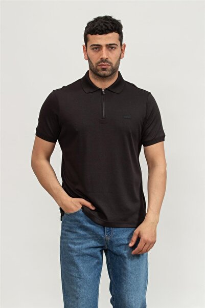 Calvin Klein SMOOTH COTTON WELT ZIP POLO