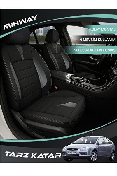 Mihway غطاء مقعد السيارة من سلسلة BETELGEUSE باللون الأسود لسيارة فورد فوكس 2...