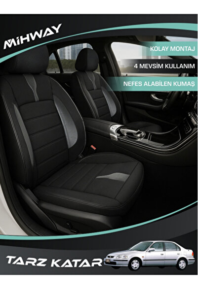 Mihway غطاء مقعد BETELGEUSE باللون الأسود لسيارة هوندا سيفيك 1990-2005 مجموعة...