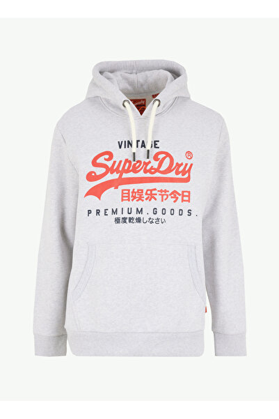 SUPERDRY Kapüşon Yaka Gri Erkek Sweatshırt M2013687A5WB_DUO VINTAGE LOGO HOODI