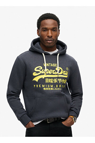 SUPERDRY Kapüşon Yaka Lacivert Erkek Sweatshırt M2013704AAGT_NEON VL GRAPHIC HOODIE