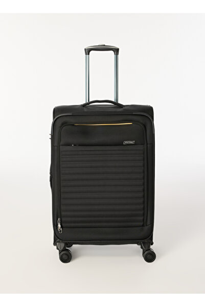 Discovery Expedition Siyah Çekçekli Kumaş Valiz DSC-630 ORTA