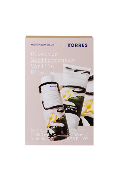 korres Mediterranean Vanilla Shower Gel 250 ml & Body Milk 200 ml Set