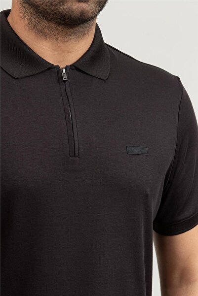Calvin Klein SMOOTH COTTON WELT ZIP POLO