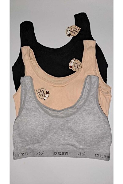 tuanagiyim حمالة صدر نسائية نصف مبطنة من القطن مكونة من 3 قطع من الدانتيل مقا...