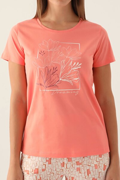 Arnetta Dreaming Beyaz Kadın Kısa Kol Pijama Takımı