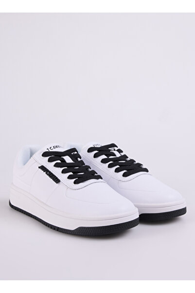 Just Cavalli Beyaz-Siyah Erkek Deri Sneaker FONDO AZULA DIS.8