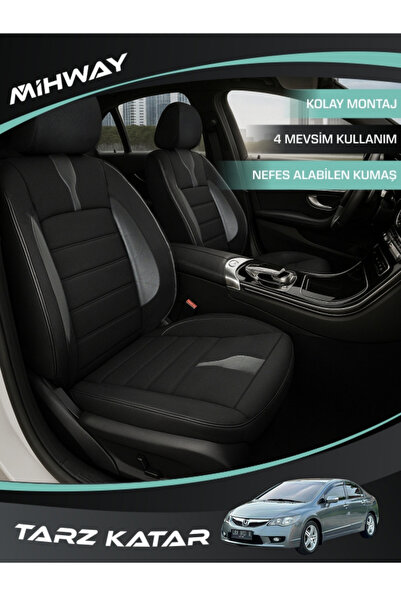 Mihway غطاء مقعد BETELGEUSE باللون الأسود لسيارة هوندا سيفيك 2006-2015 مجموعة...