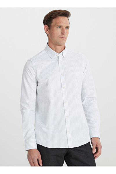 ALTINYILDIZ CLASSICS Ανδρικό πουκάμισο Altınyıldız Classics - Λευκό & Χακί, ACE 202510073