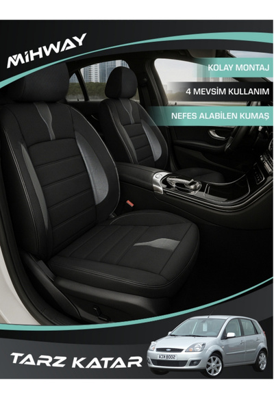 Mihway غطاء مقعد من سلسلة BETELGEUSE باللون الأسود لسيارة فورد فييستا موديل 1...