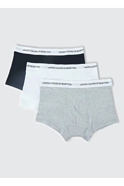 Benetton Gri 3'lü Erkek Boxer 624A3OP82X00Y901S