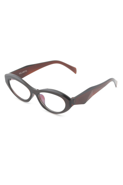 Ticarto نظارات شفافة بإطار بني للنساء مع حماية من الضوء الأزرق TCTGT000101G0207
