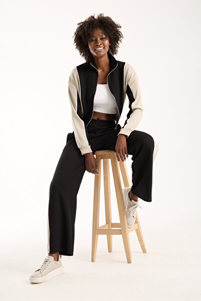 Zula Moda URBNFIT Set de trening pentru femei, cu fermoar, cu blocuri de culoare, cu croiala relaxată / Trening pentru femei