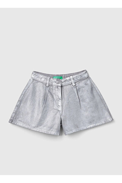 Benetton Normal Gümüş Kız Çocuk Şort 48UHC903D 910