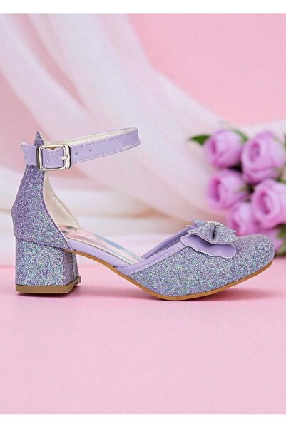 ZACOZ Girls' Princess Printed Heeled Shoes, Children's Evening Dress Shoes