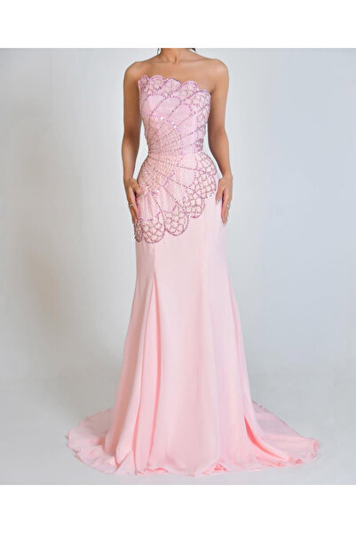 Viola Hand-embroidered flower evening dress