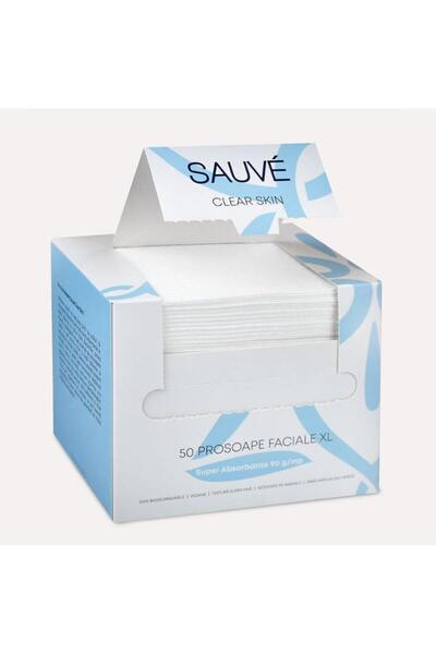 Sauvé Prosoape Faciale XL din Vascoza Super Absorbante de Unica Folosinta Clear Skin