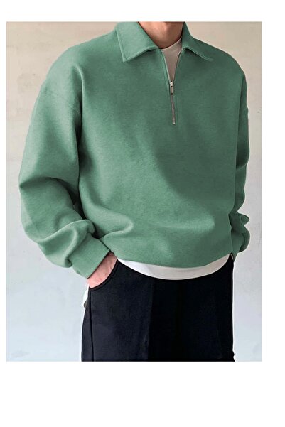 COMBİNE MİCHAİL Мъжка удобна суитшърт - с половин цип, Çağla