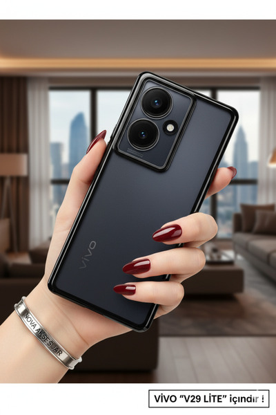 cepmoda VİVO "V29 LİTE" Telefon Kılıfı Kamera Lens Korumalı Silikon Yanları R...