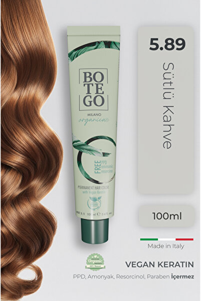 botegohair Organica Organik Saç Boyası - 5.89 Sütlü Kahve 100 ml - Amonyaksız...