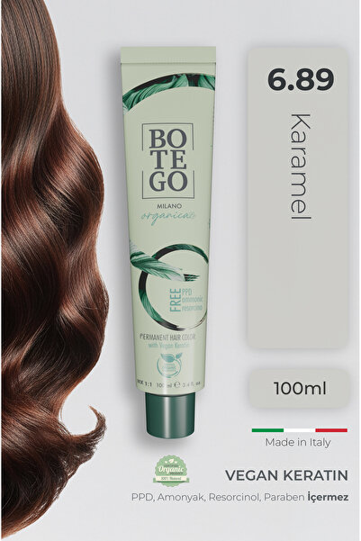botegohair Organica Organik Saç Boyası - 6.89 Karamel 100 ml - Amonyaksız, Ko...