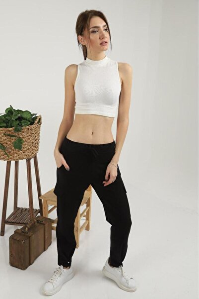 Intisimo Pantaloni sport, damă, bumbac, negri - M