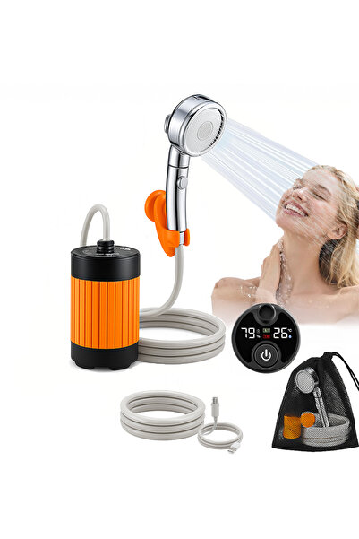 LEBLOU Portable Shower – Dual Motor with Strong Pressure (8L/min), Adjustable Levels, Digital Disp