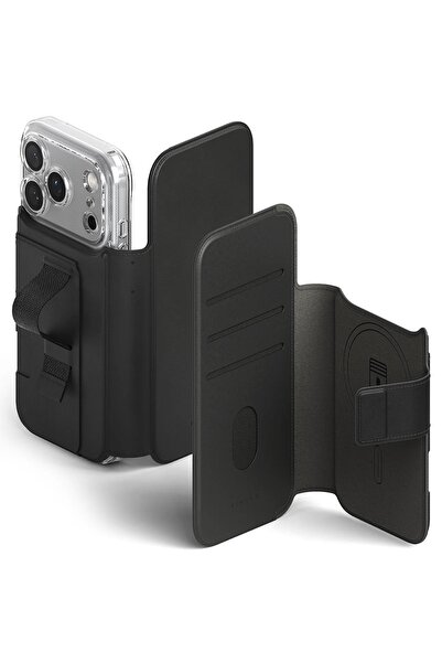 Ringke غطاء حماية لهاتف iPhone 17 Pro Max | محفظة Folio Grip المغناطيسية | أسود