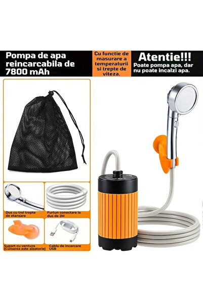 LEBLOU Portable Shower – Dual Motor with Strong Pressure (8L/min), Adjustable Levels, Digital Disp