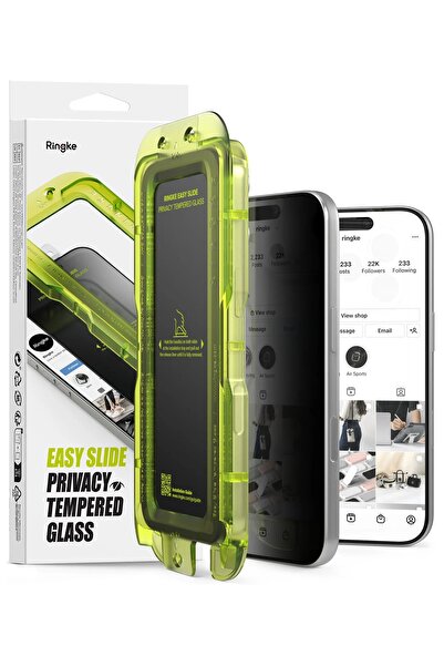 Ringke واقي شاشة iPhone 17 Pro | زجاج مقسّى سهل الانزلاق للخصوصية | عبوة من ق...