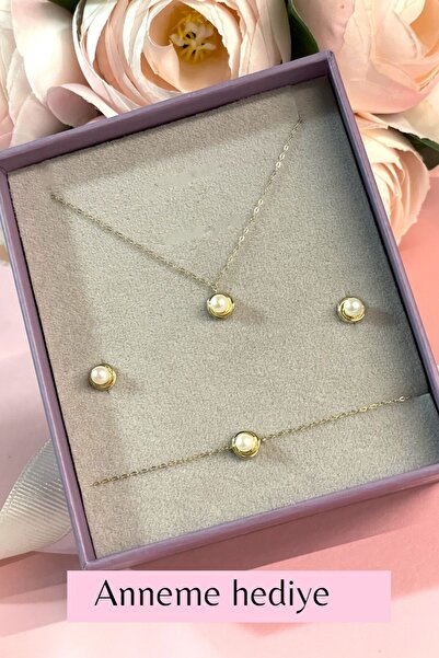 Hepimitu Altın Inci Set - 3'lü
