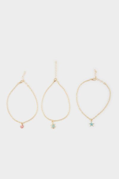 DeFacto Women's 3-Piece Gold Anklet F3979Axns