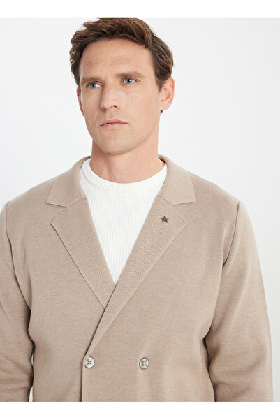 ALTINYILDIZ CLASSICS Altınyıldız Classics Kruvaze Yaka Standart Vizon Erkek Kazak ACE492510189_TRIKO CEKET