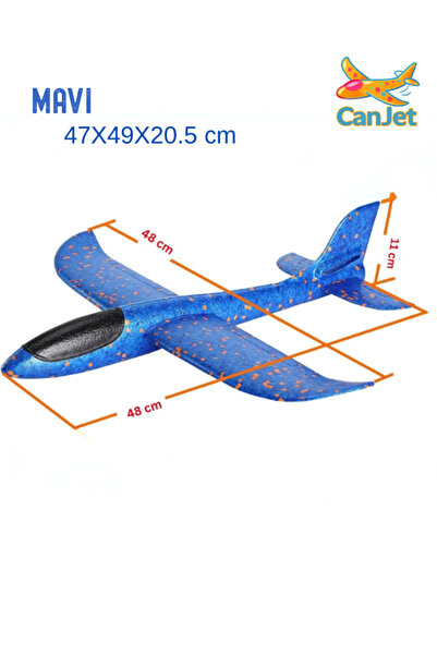 Genel Markalar 48Cm Mavi Epp Köpük Planörü Uçak Çocuk Oyuncak -Elle Atılan eğlenceli Oyuncak-Çocuk hediye