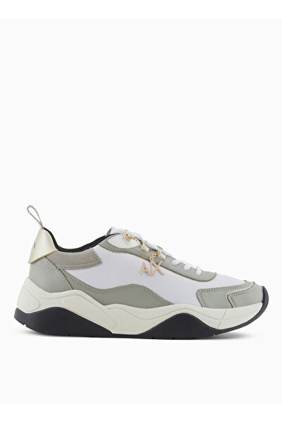 Armani Exchange Gri-Beyaz Kadın deri Sneaker XDX104XV580U293