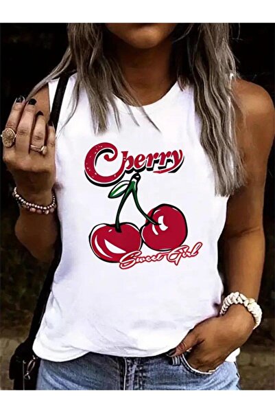 Adora Moda Γυναικεία αμάνικη μπλούζα βισκόζης με σχέδιο