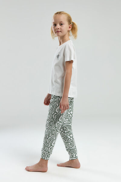 Arnetta Kız Çocuk Beyaz Kısa Kol Pijama Takım